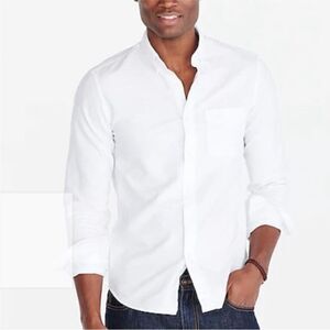 NWT J Crew Factory Untucked-fit slim flex oxford shirt in white